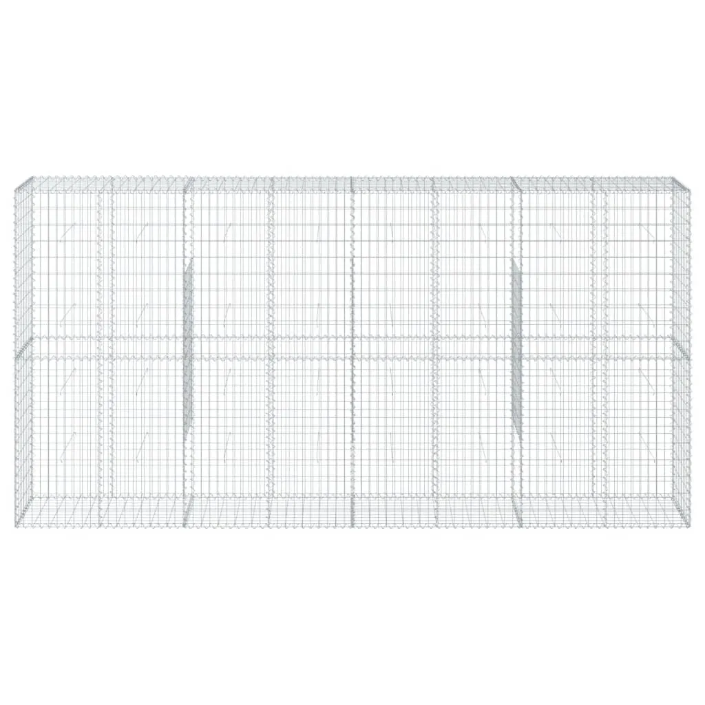 vidaXL Gabion Basket with Cover 400x50x200 cm Galvanised Iron