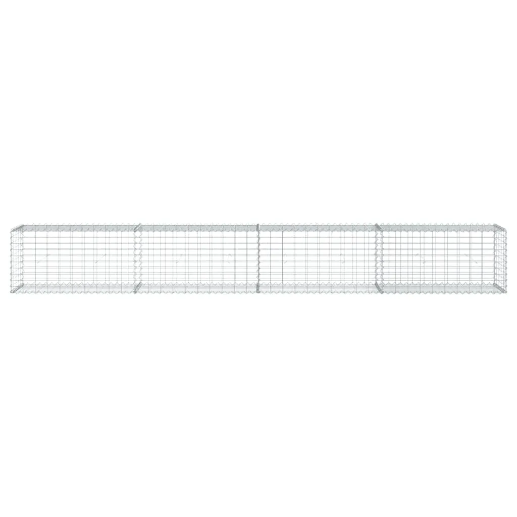 vidaXL Gabion Basket with Cover 400x50x50 cm Galvanised Iron