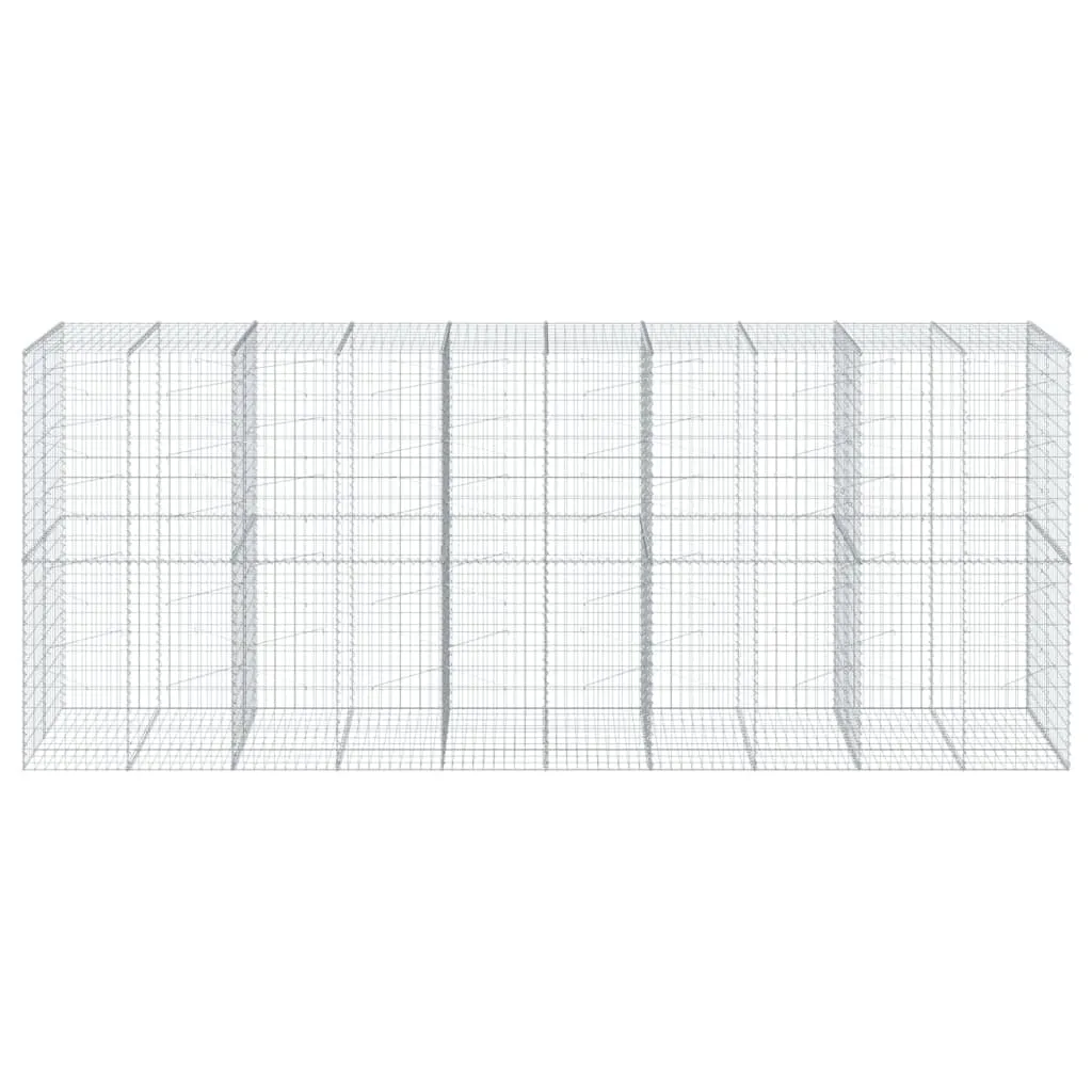 vidaXL Gabion Basket with Cover 500x100x200 cm Galvanised Iron