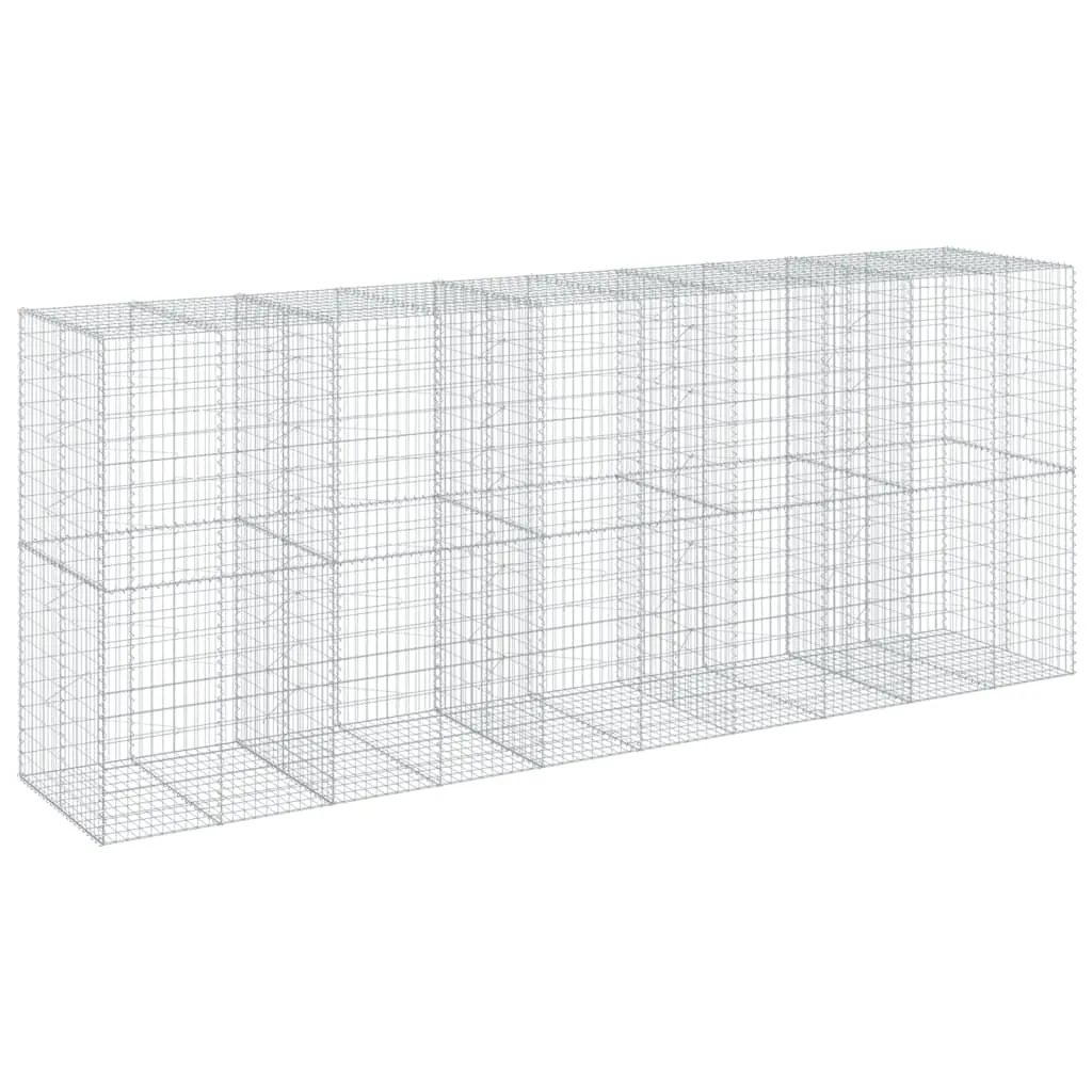 vidaXL Gabion Basket with Cover 500x100x200 cm Galvanised Iron
