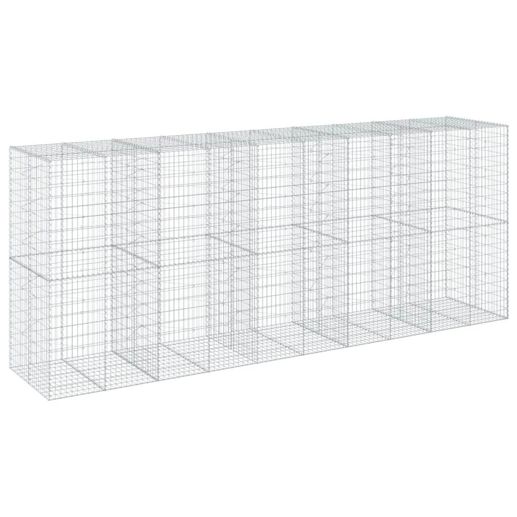 vidaXL Gabion Basket with Cover 500x100x200 cm Galvanised Iron