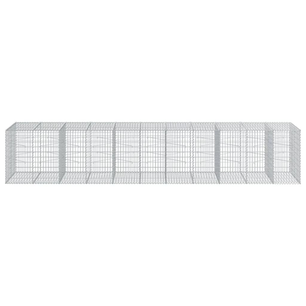 vidaXL Gabion Basket with Cover 550x100x100 cm Galvanised Iron
