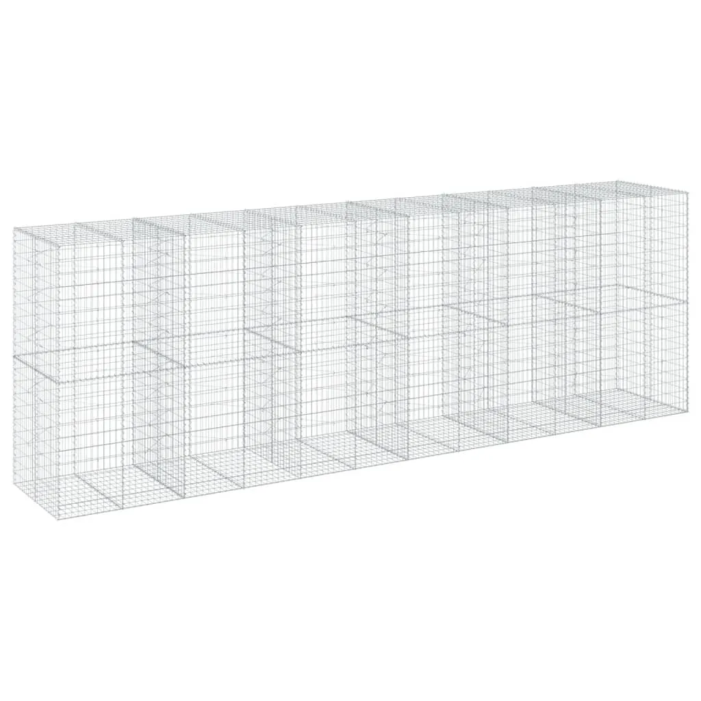 vidaXL Gabion Basket with Cover 600x100x200 cm Galvanised Iron