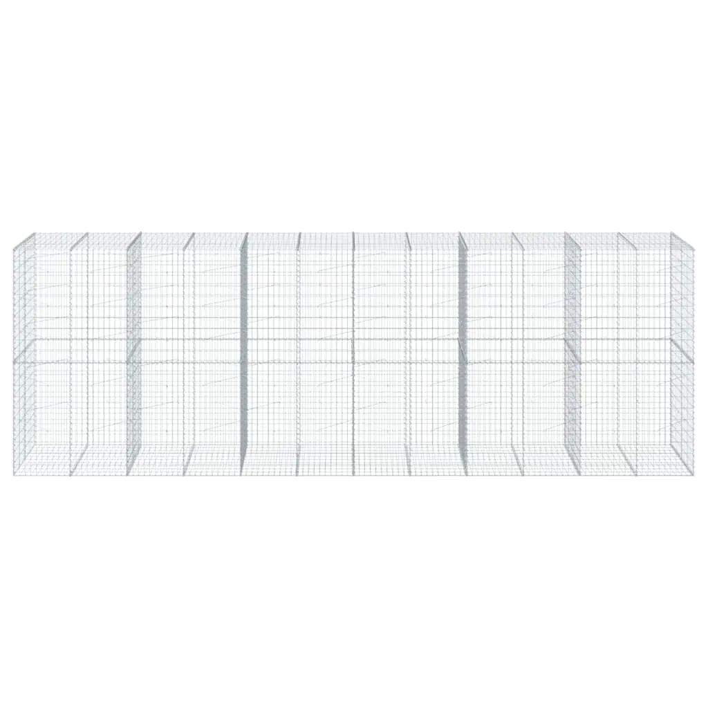 vidaXL Gabion Basket with Cover 600x100x200 cm Galvanised Iron