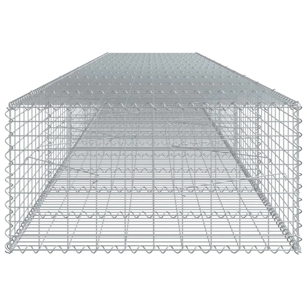 vidaXL Gabion Basket with Cover 600x100x50 cm Galvanised Iron