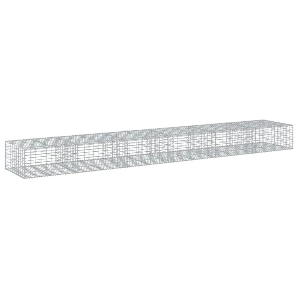 vidaXL Gabion Basket with Cover 600x100x50 cm Galvanised Iron