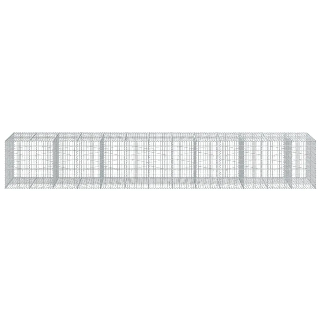 vidaXL Gabion Basket with Cover 650x100x100 cm Galvanised Iron