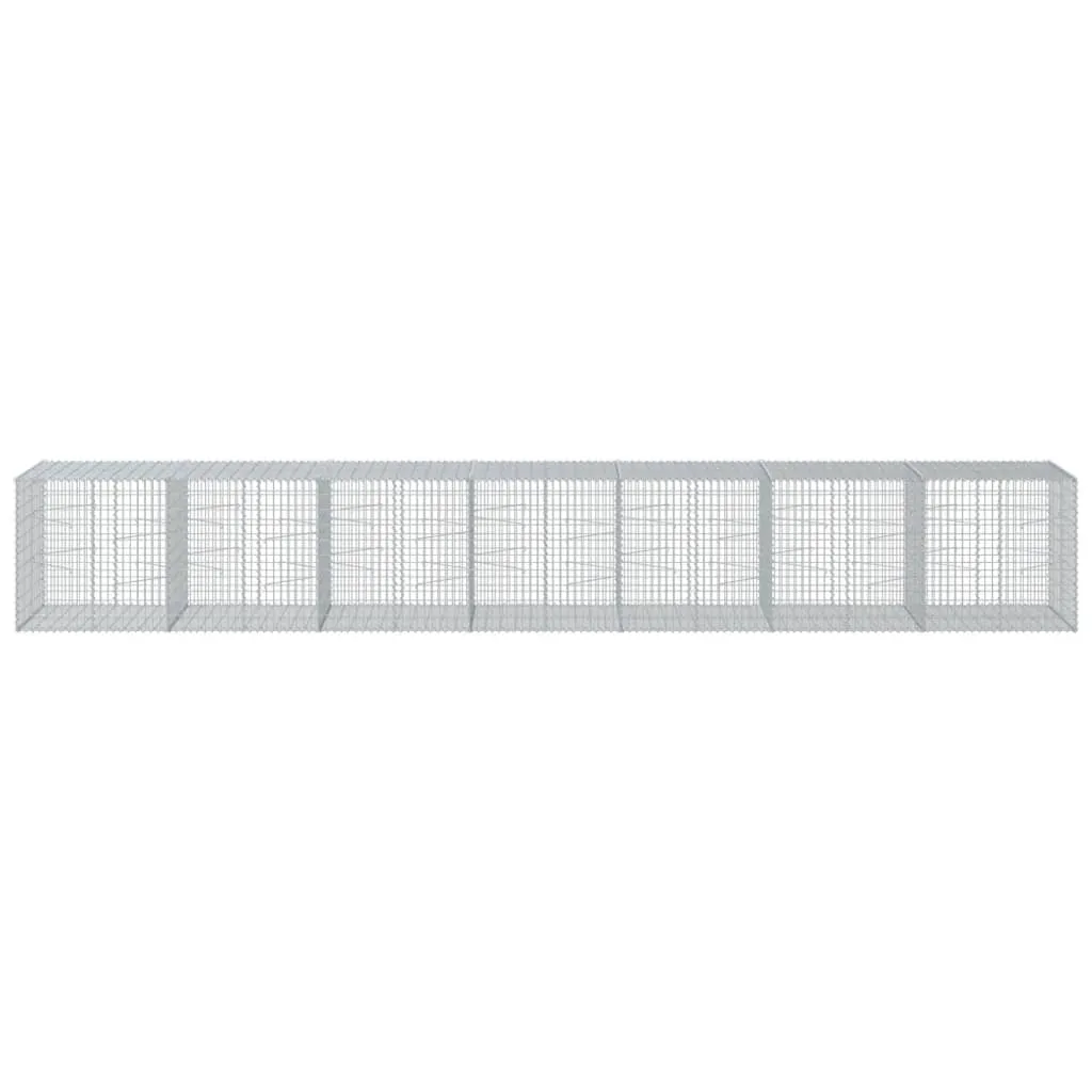 vidaXL Gabion Basket with Cover 700x100x100 cm Galvanised Iron