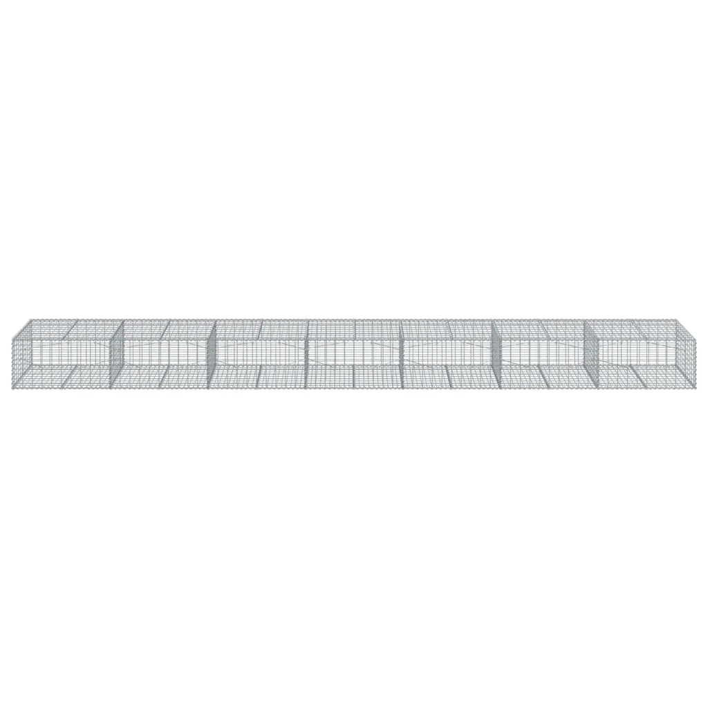 vidaXL Gabion Basket with Cover 700x100x50 cm Galvanised Iron