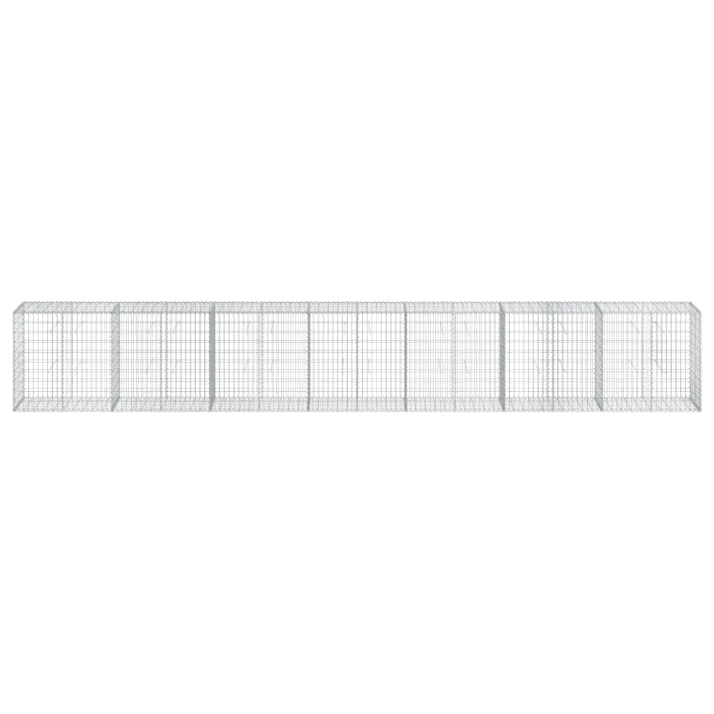 vidaXL Gabion Basket with Cover 700x50x100 cm Galvanised Iron