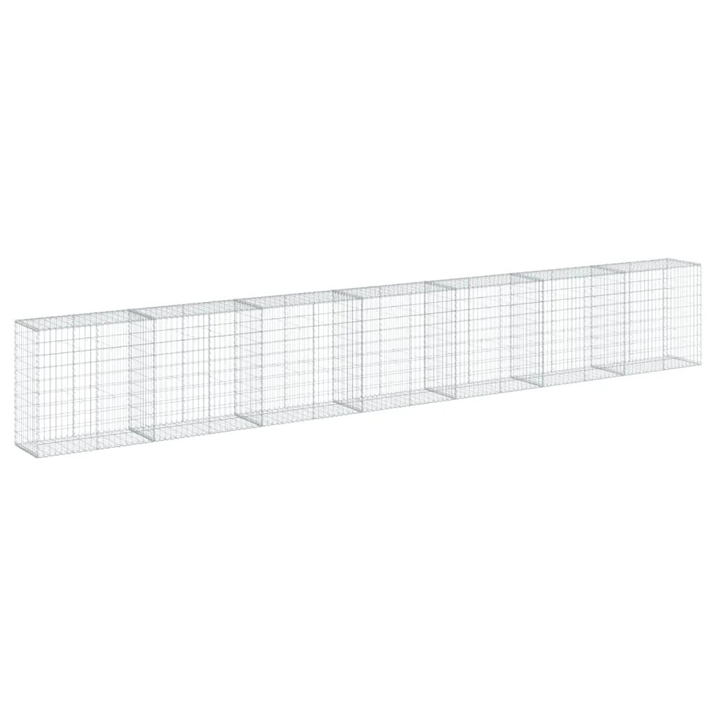 vidaXL Gabion Basket with Cover 700x50x100 cm Galvanised Iron