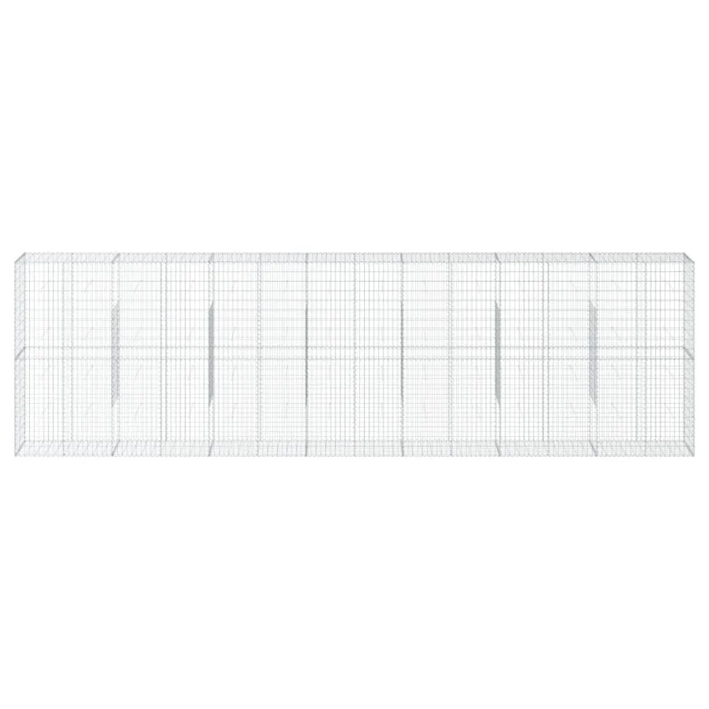 vidaXL Gabion Basket with Cover 700x50x200 cm Galvanised Iron