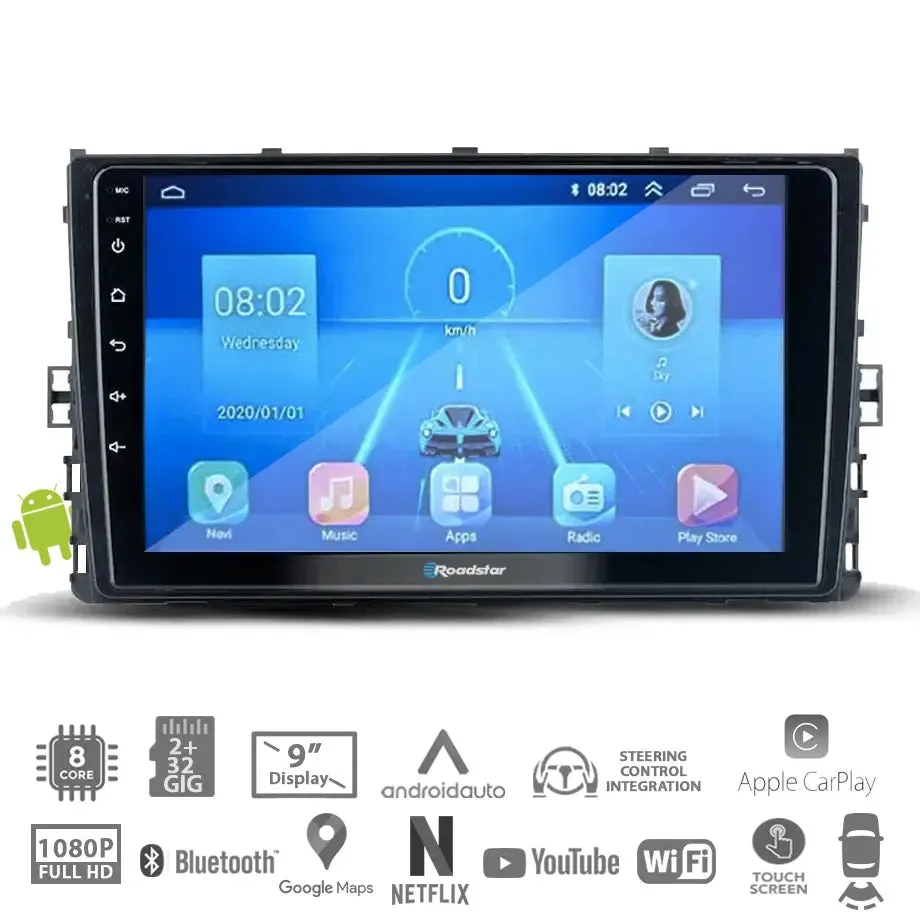 VW Polo 8 AW (18-21) - 9 Inch Roadstar Android Entertainment & GPS System