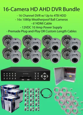 Watchman™ 16-Camera 1080p Indoor/Outdoor Hybrid (AHD/TVI/CVBS) DVR Kit