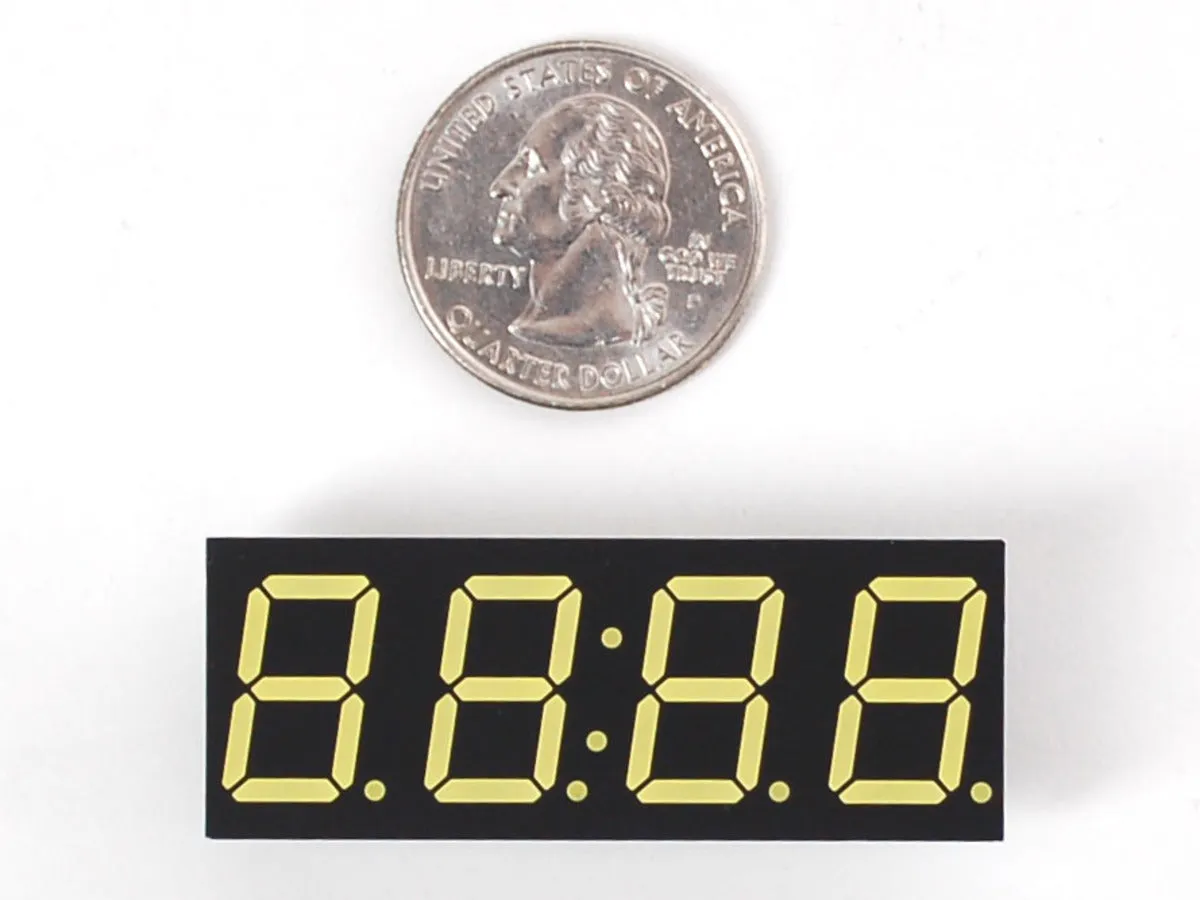 White 7-segment clock display - 0.56\" digit height"