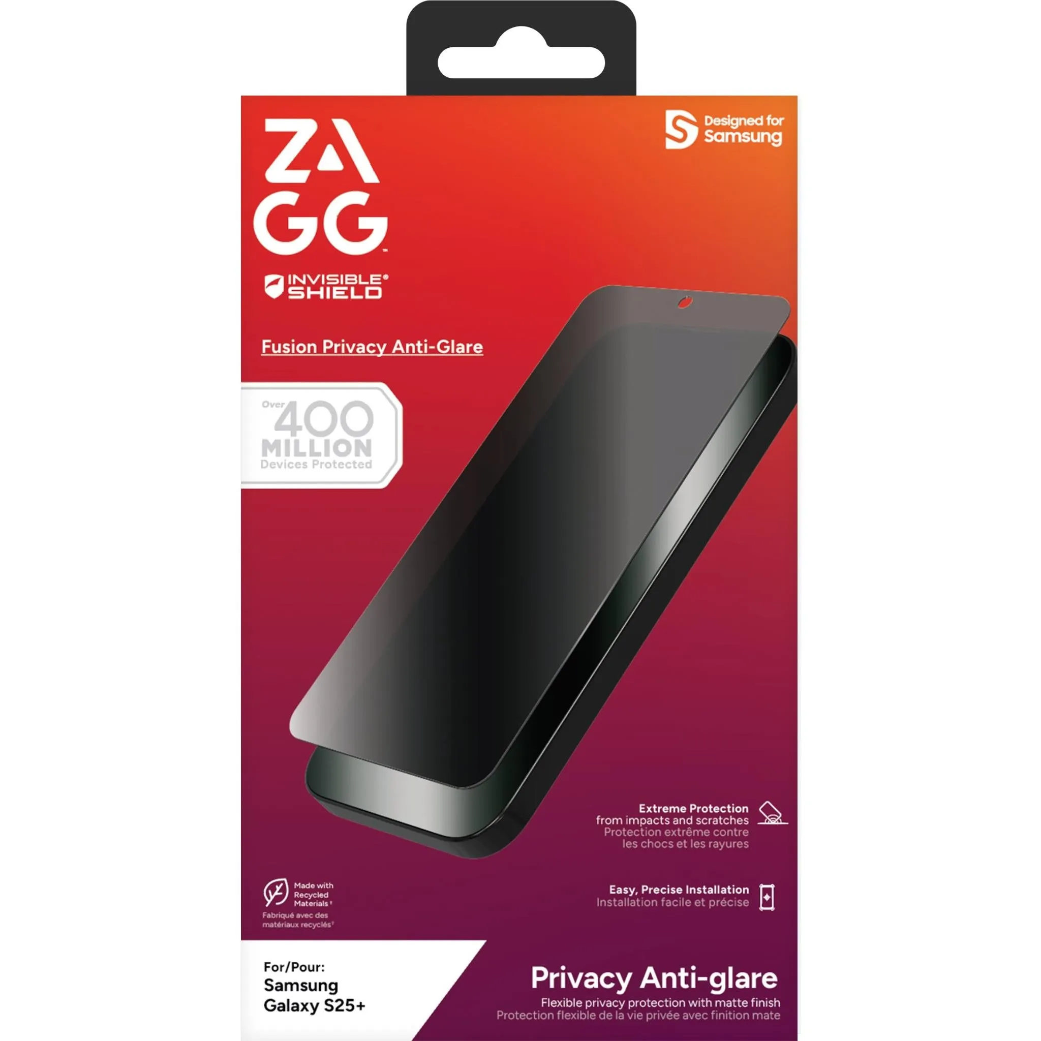 ZAGG InvisibleShield Fusion Privacy Anti Glare Screen Protector for Galaxy S25 
