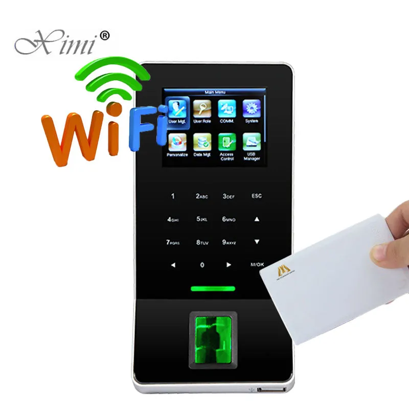 ZK F22 WIFI Biometric Fingerprint Access Control System With MF Card Reader Fingerprint Time Attendance With BioID Live Sensor