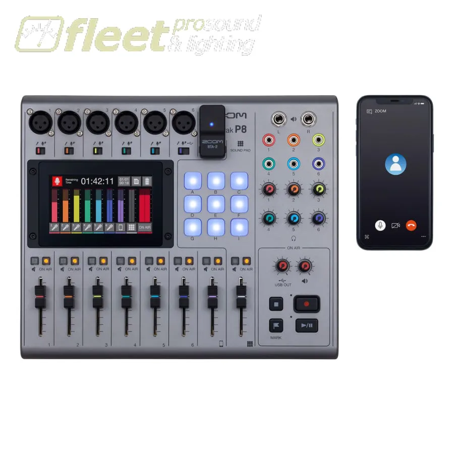 Zoom PodTrak P8 Podcasting Digital Mixer